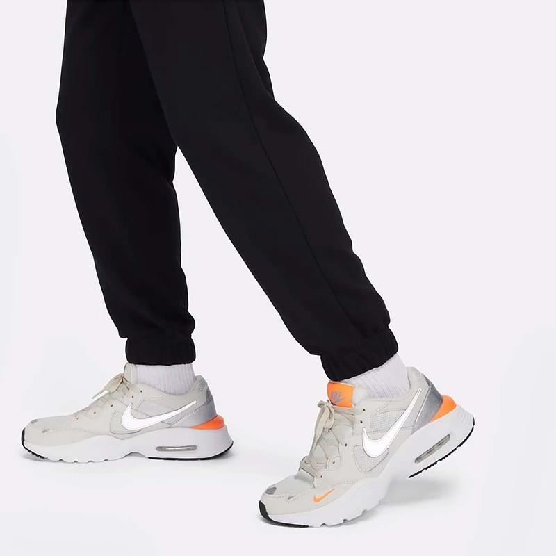 Nike Contrast Logo Design Mid-Waist Drawstring Knit Sports Pants Men Bottoms Black HF1114-010