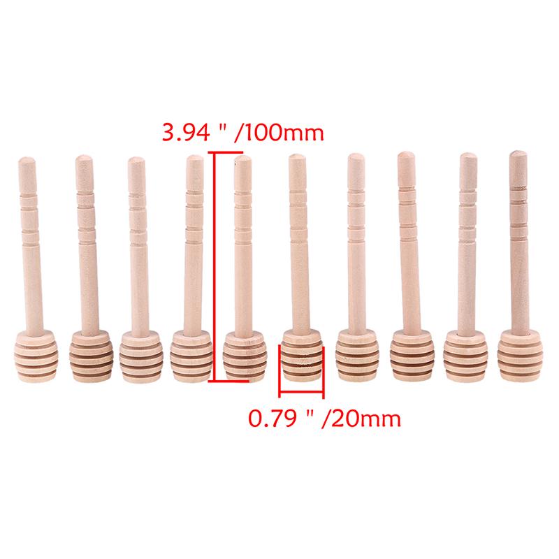 

10 шт. Деревянные палочки для меда 8 см/10 см Мини-палочки для меда Палочка Инструмент для кофе, молока, чая для банки Ложка Свадебные сувениры Принадлежности M:10x2cm