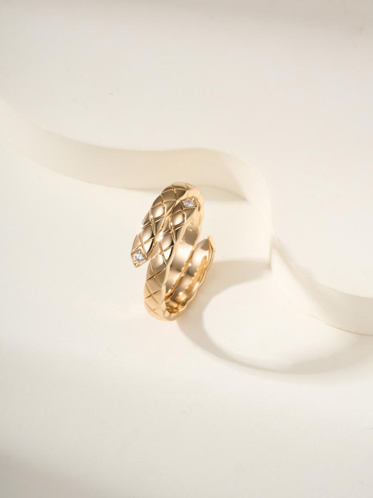 Super High Quality Rhombus Double Layer Ring for Daily Wear Exquisite Craftsmanship for Men and Women Gifts for Men and Women Birthday Gifts