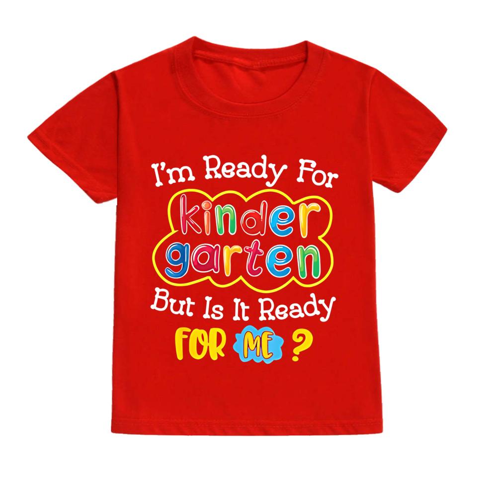 Kids First Day of Kindergarten Funny Back To School TShirt for Girl Boy Kindergarten PREK First Day of School Top Clothes 100
