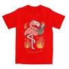 Vintage Flamme Feuer Flamingo T-Shirt für Herren Damen Lustiges Parodie T-Shirt Geschenkidee Kleidung