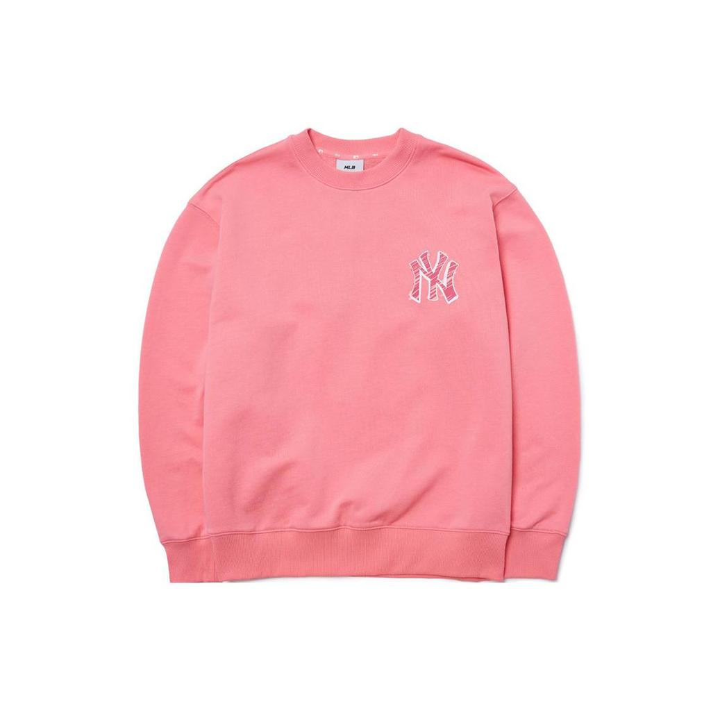 MLB Base Logo Sweatshirts Unisex Pink Crew Neck Moderate Regular 3AMTB0121-50COL