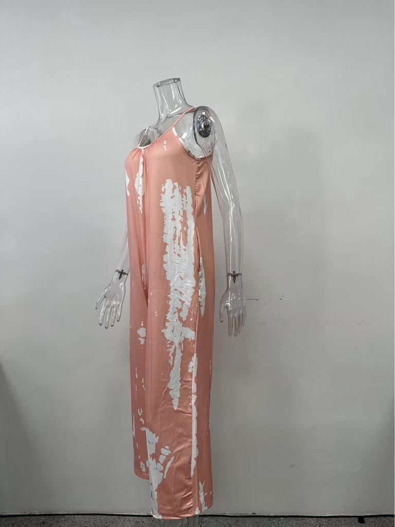 2022 Europäischer & Amerikanischer Damen Spaghettiträger Hoher Bund Weiter Bein Jumpsuit