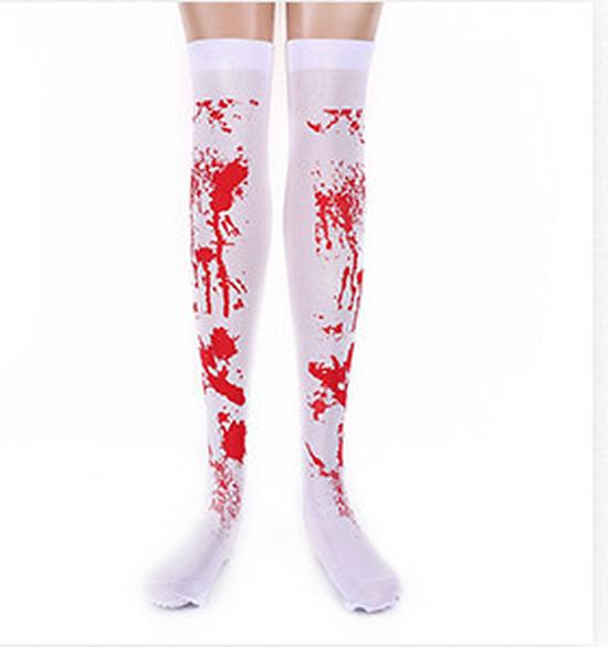 Halloween Bloodstained Skeleton Socks & Gloves Costume Props