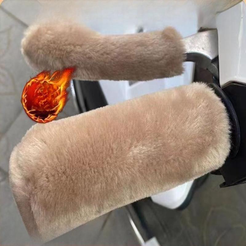 4pcs Electric Scooter Motorcycle Tricycle Handle Cover - All-Terrain Winter Warmth, Soft Grip & -Slip, Cute Bear Paw-like Design