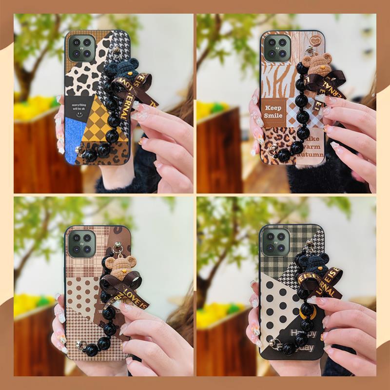 Skin-friendly Feel Cartoon Phone Case For Cubot C30 Dirt-resistant Cute Black Pearl Pendant Bear Bracelet Back Cover