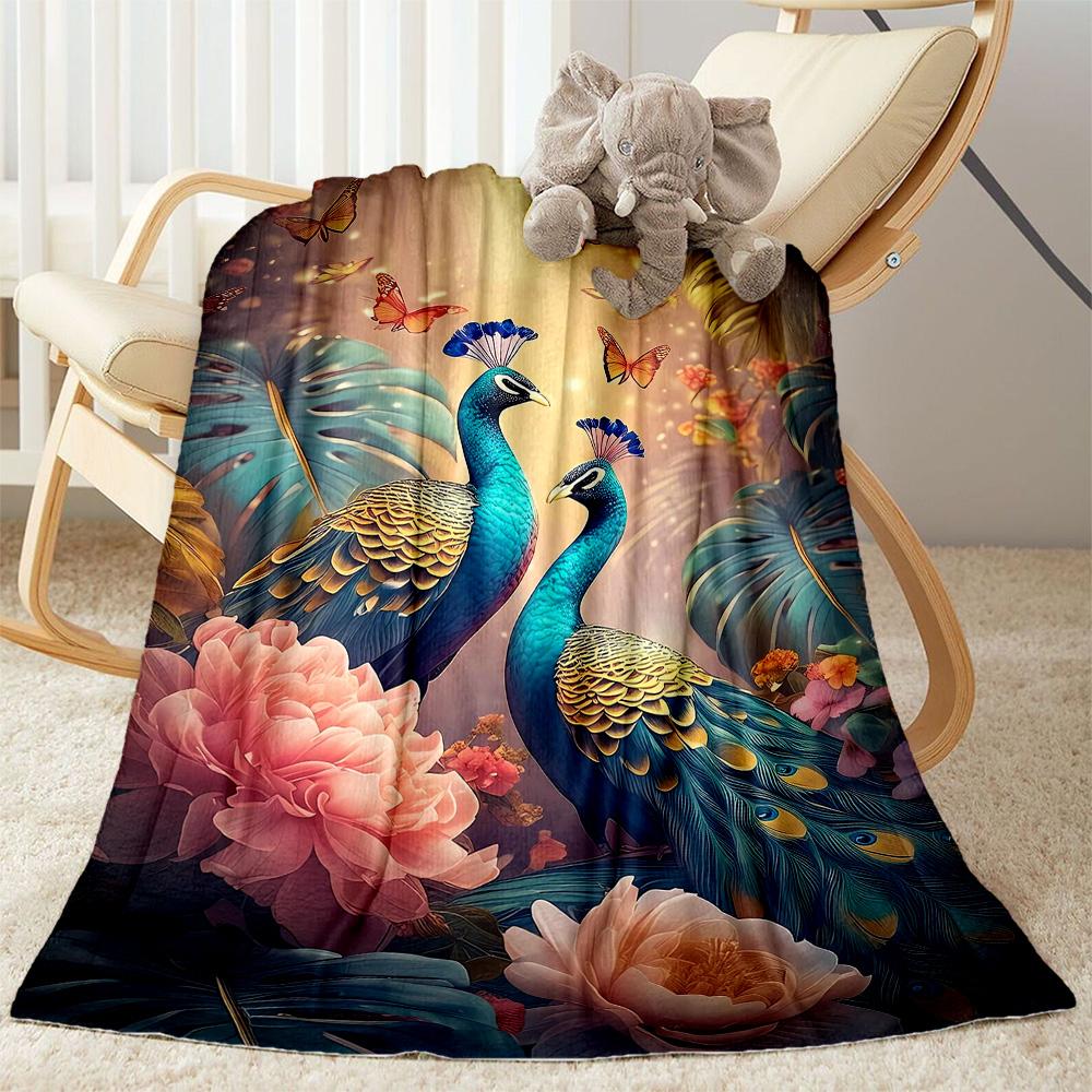 1pc Cute Elephant On Moon Blanket Soft Comfortable Lightweight Perfect for Travel Camping Picnics Sofa Office Bed Living Room Ideal Gift for Friends
