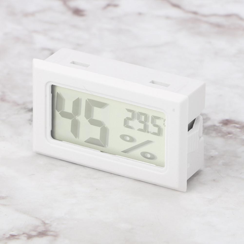 Haustier-Reptilien-Hygrometer, eingebettetes Aquarium-Thermometer mit großer Digitalanzeige, weiß