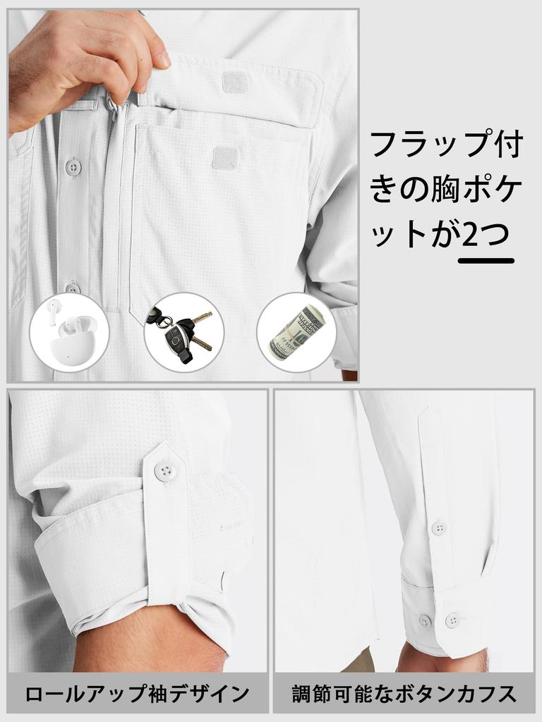 TACVASEN Long Sleeve Tactical Lightweight and Perfect for Outdoor Short Sleeve and UV and Size M Men's Shirt, Breathable, Activities, Workwear,