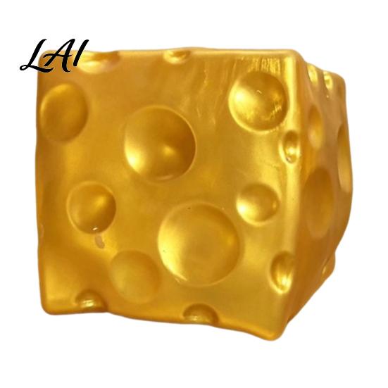 Büro-Fidget-Spielzeug Goldener Käse Stressabbau-Spielzeug Riesiger Würfel Knetspielzeug Simuliertes Essen Kneifen zur Angstreduktion & gegen Langeweile