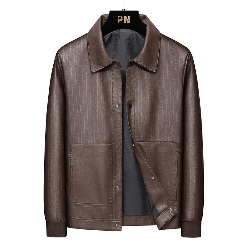 

Новая модная мужская куртка, универсальная деловая кожаная куртка, мужская красивая модная кожаная куртка с лацканами высокого класса 5XL
