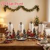 Acrylic Wood Base Christmas Paper Towel Holder Santa Claus Floral Towel Stand  Christmas Home Decor