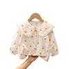 Girls Long Sleeve Cotton Shirt for 0-4 Years Spring Summer Base Layer Top