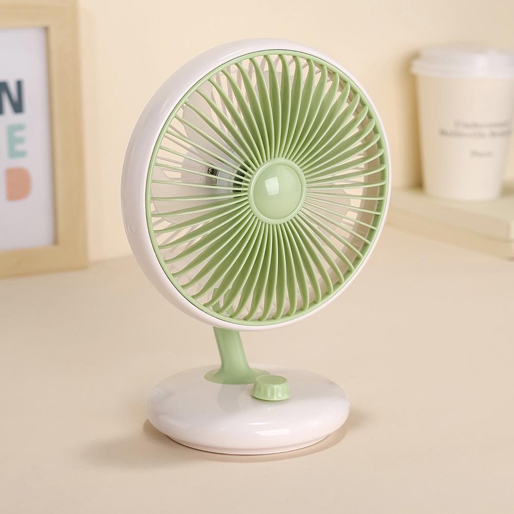 Retro USB-Powered Silent Desk Fan with Stepless Speed Control and Portable Brushless Motor