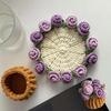 Crochet Flower Coasters Handmade Vintage Bouquet Knitted Rose Flower Decorative Coasters Anti-scald Table Mats Without Flower Pot