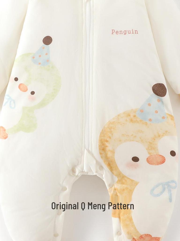 120g Padded Baby Footed Sleeping Bag - Autumn/Winter Newborn Anti-kick Zippered Quilt, Thickened for Warmth
