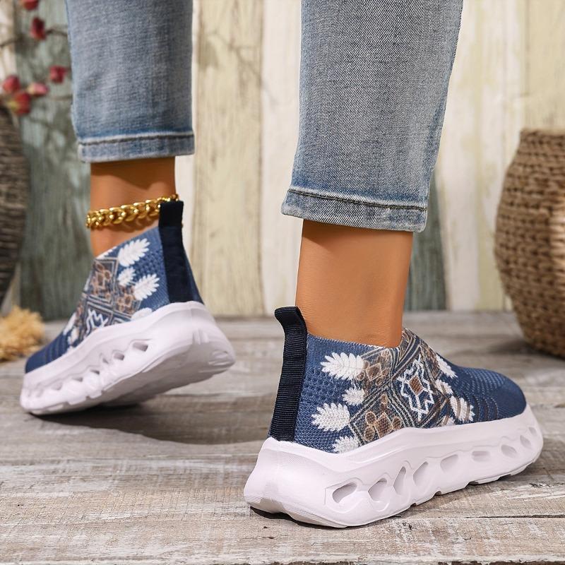 Women's Slip-Resistant Slip-Reserving Low-Top Sneakers - Blue/White/Black/Beige/Gray/Teal/ Navy/ Brown/Black/White/Gray/Blue/Beige - Arch Support