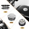 Motorcycle Flush Pop-up Gas Storage Cap Vented Fuel Tank Cap Fit for Harley Dyna Softail Touring Road King (Chrome)