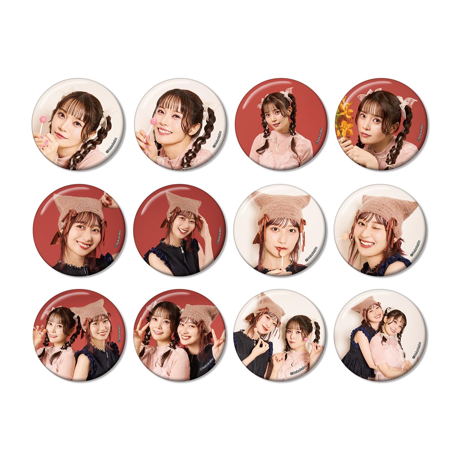 

Omori Nichiga and Yamashita Nanami s Neko Kabura Nai Trading Badges Vol.2 12-Piece Box