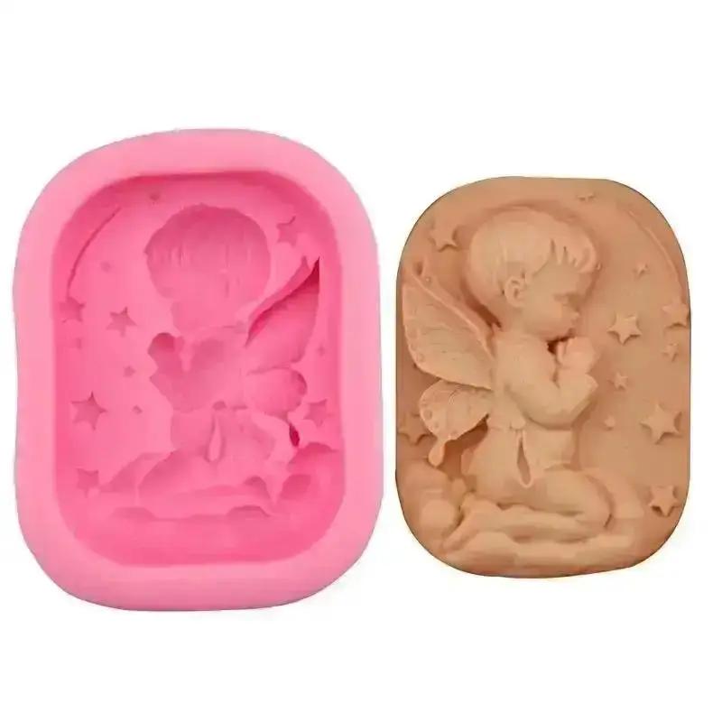 Creative Prayer Little Angel Shaped Silicone Mold Cake Soap Handmade Decoration DIY Resin Mold Home Kitchen Baking Products
