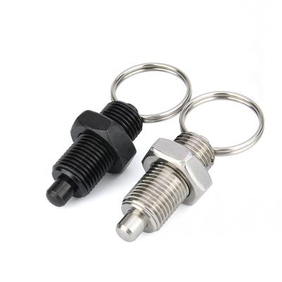 Factory Outlet M8/10/12/16/20mm Stainless Steel/ Carbon Steel Retractable Index Plungers Pull Ring Locating Pins With Lock Nuts
