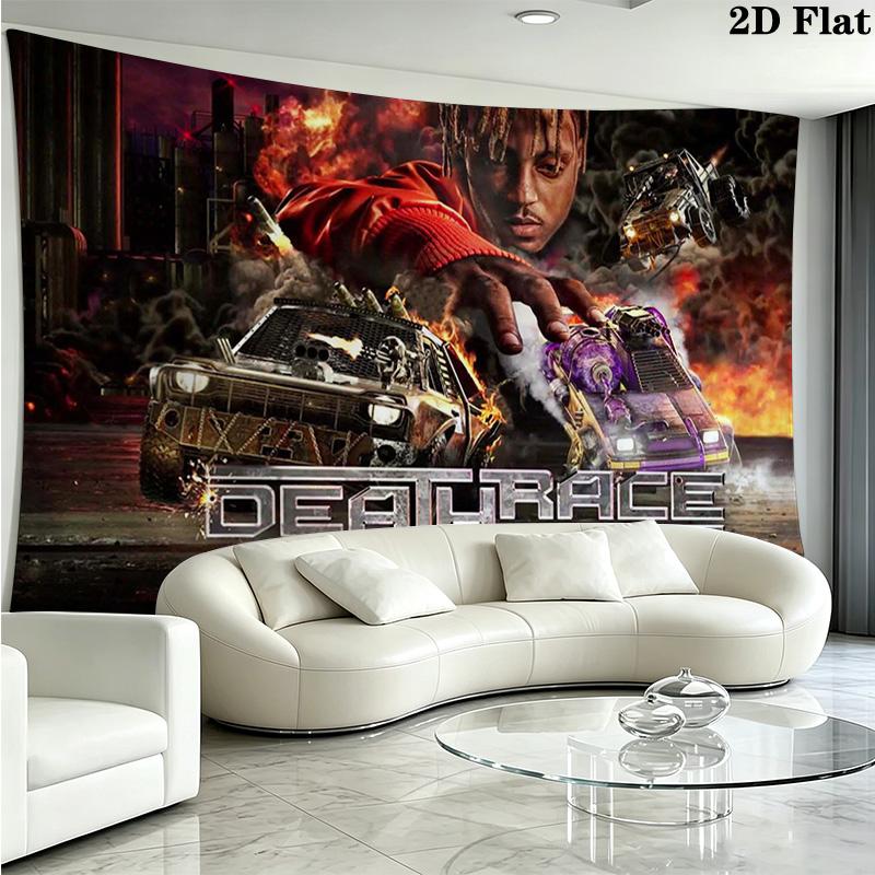 Juice Wrld Wall Tapestry Aesthetic Wall Hanging Printed Fabric Blanket Decorative Tapestries for Bedroom Living Room Home Decor