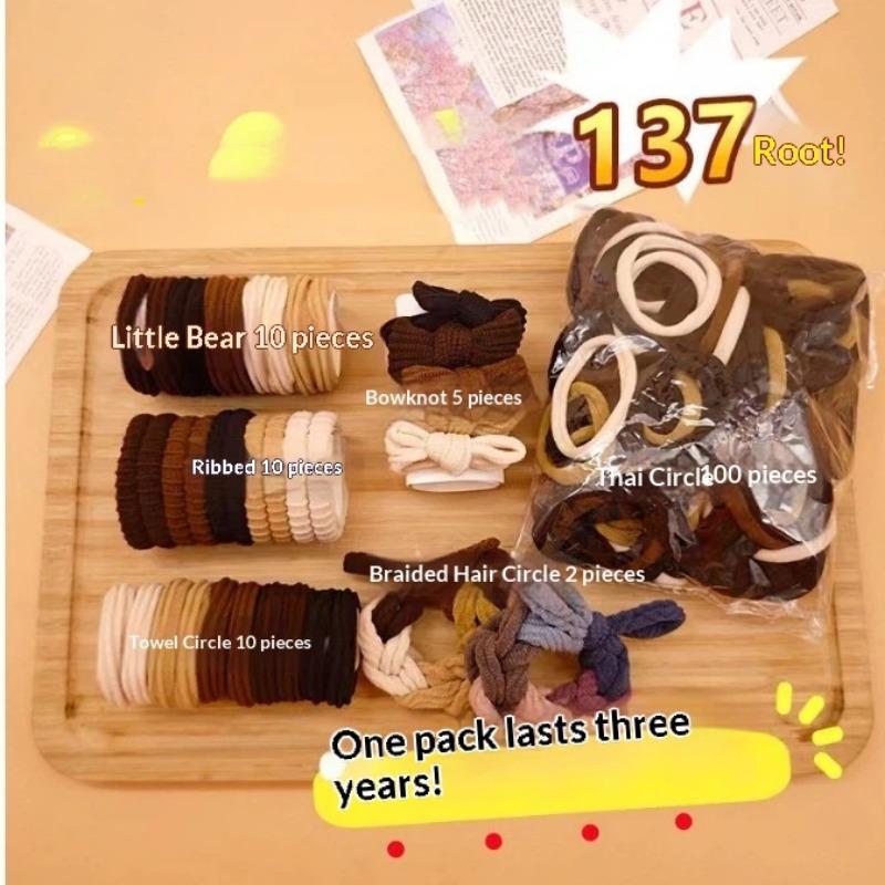 [86 pieces set] autumn and winter hair accessories cute widened and thickened high elastic high horsetail rubber band durable hair ring