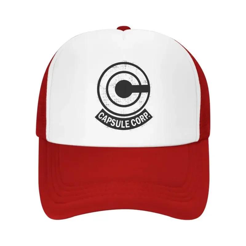 Capsule Corp Netz-Baseballkappe Unisex Hip-Hop Snapback Kappen Sommer Atmungsaktiv Sonnenschutzmütze Anime DBZ Trucker Verstellbare Hüte