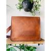 Ανδρική γνήσια vintage καφέ δερμάτινη τσάντα Messenger τσάντα ώμου για φορητό υπολογιστή