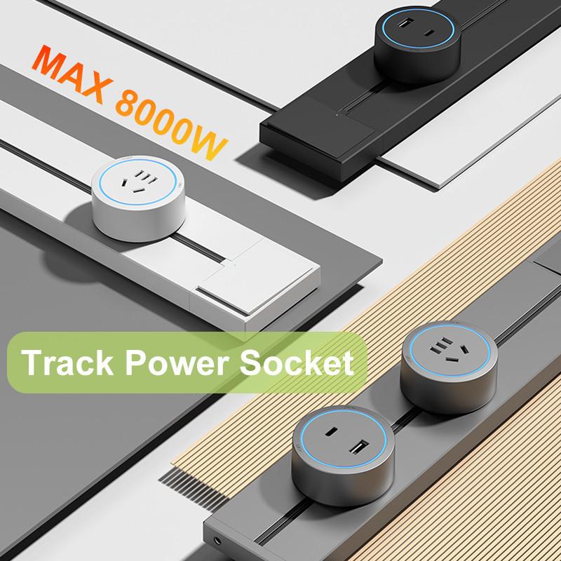 30/60/80/100cm Home & Office Multi-Function USB Adapter Wall Mounted Track Power Socket Power Track Socket