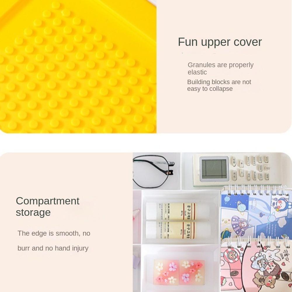 2 Layers Building Blocks Storage Box Removable Cover Particle Holder  for Kids