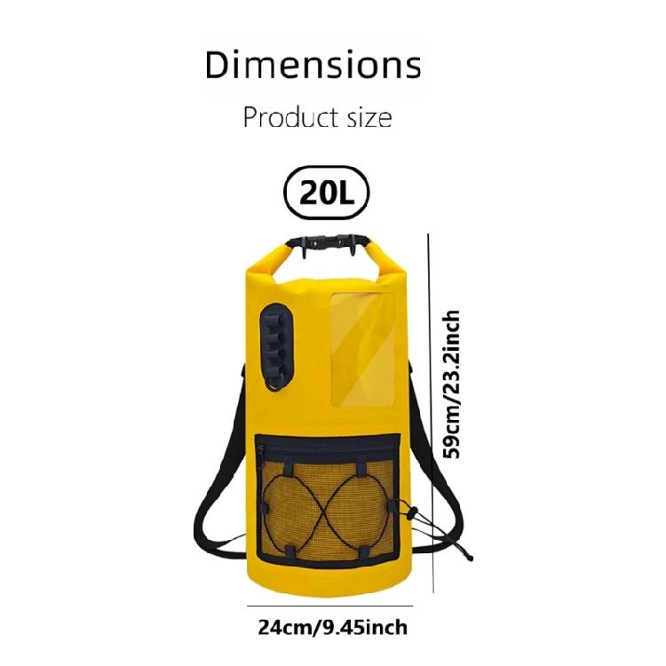 Hiking Day Dry Bag Backpack with PVC Roll Top Closure, Waterproof Storage Design and Front Outer Pocket Access