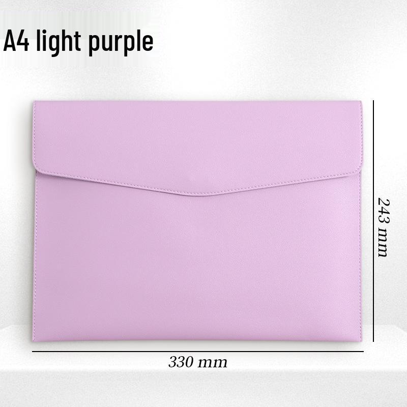 A4 Textured Leather File Bag, Custom Logo, Waterproof, Large Capacity Document Holder