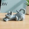 Desktop Stress Relief Toy Stretching Kitten Figurine, Resin Cat Statue, Cute Animal Ornament, Artistic Decoration for Study Compact Home Office