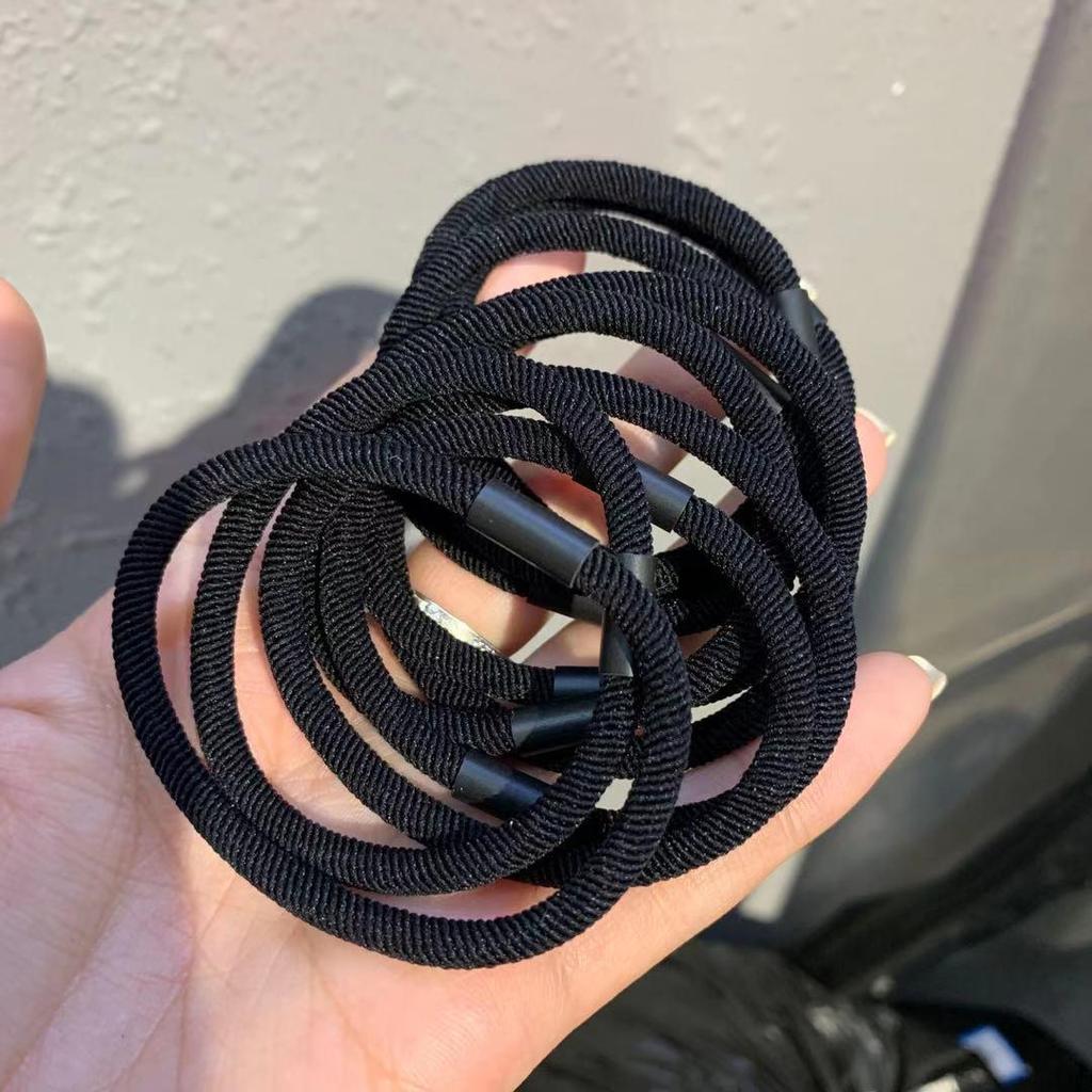Versatile Korean Mori Style Milk Coffee Hair Tie - High Elastic, Durable Thick Rubber Band Accessories