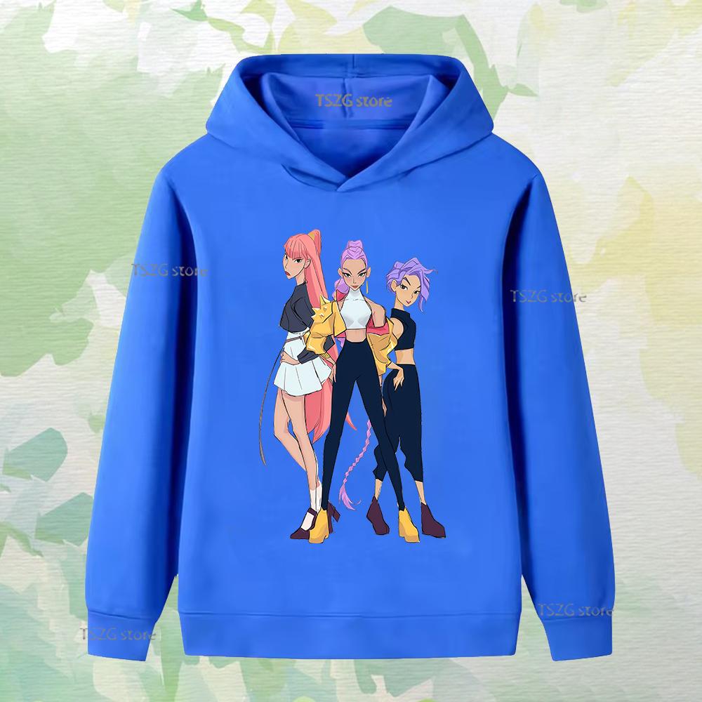 Kinder Langarmkleidung Gewalt Aufgedruckt Mädchengruppenmode Junge Mädchen Herbst Lässig Bequem Fleece Kapuzensweatshirt