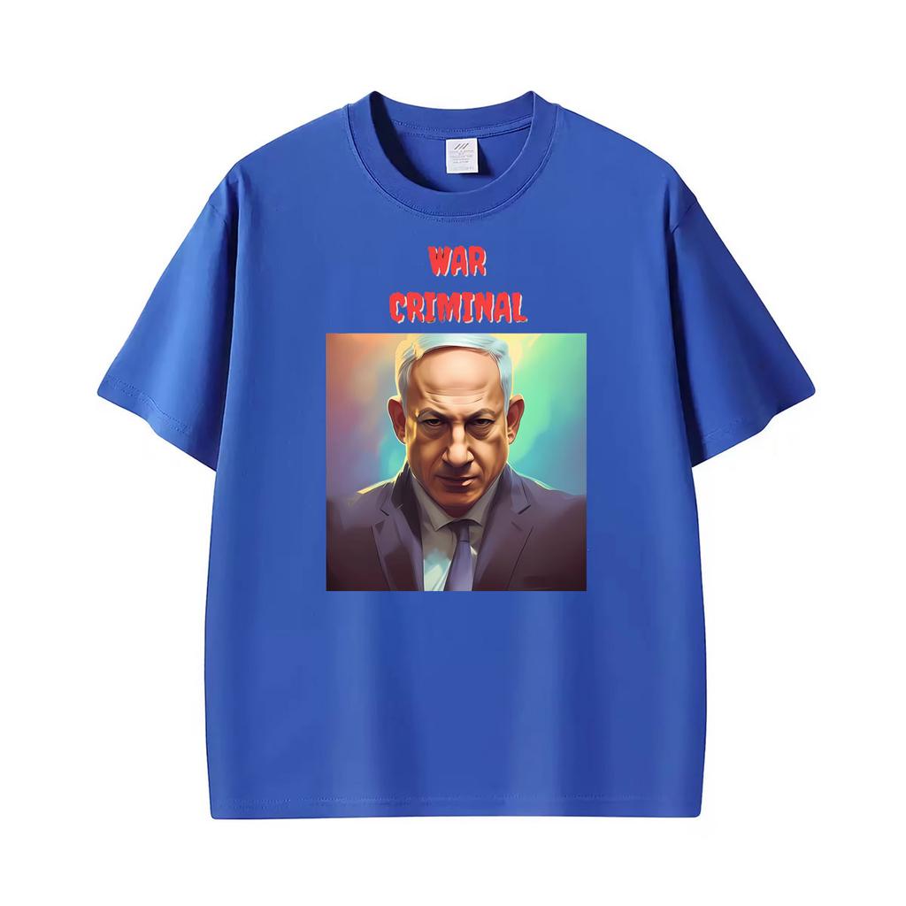 Benjamin Netanyahu Magliette Stampate Divertenti Unisex Moda Unisex Maglietta di Alta Qualità Cotone Oversize Larga Girocollo Magliette Streetwear