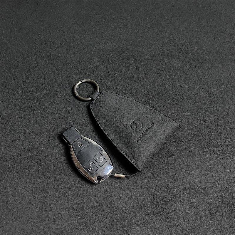 CRZ1 Suede Key Bag Car Key Pocket Creative Keychain Key Ring For Mercedes Benz AMG A C E Class W201 W210 W108 W204 W205 W203 W21