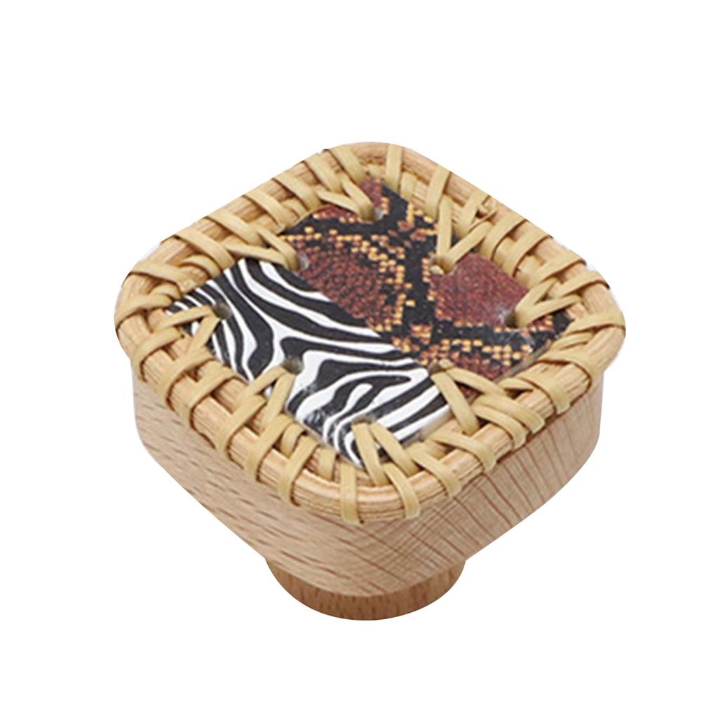 Handmade Cabinet Pulls Rattan Wooden Dressers Knob Vintage Drawer Door Pulls Handles Kitchen Bedroom Furniture Hardware