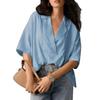 European Summer French V-Neck Elegant Short-Sleeve Top