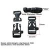 4pcs Black Side Release Buckle 14mm/15mm/16mm/20mm 550 Paracord Buckle New Bracelet Strap Buckle