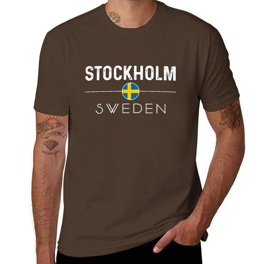Stockholm Sweden Gift T-Shirt Kawaii Clothes Aesthetic Clothing Mens T Shirts Pack