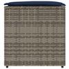 Storage Cushion Box in Grey 50 x 50 x 50 cm Poly Rattan