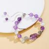Amethyst Crystal Beaded Bracelet with Lucky Abacus Charm - Elegant DIY Handmade Jewelry for Women