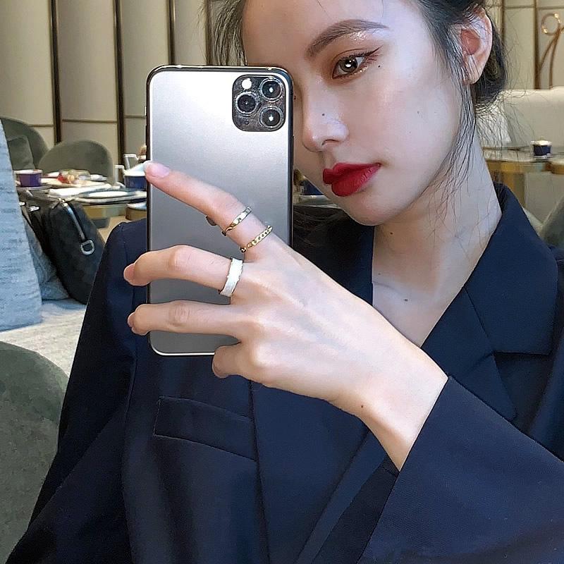 Adjustable Women's Ring Vegetable Ring Square Index Finger Fashion Personality Simple Clean Ins Style Girl Summer Beach Vacation Jewelry Finger Ring