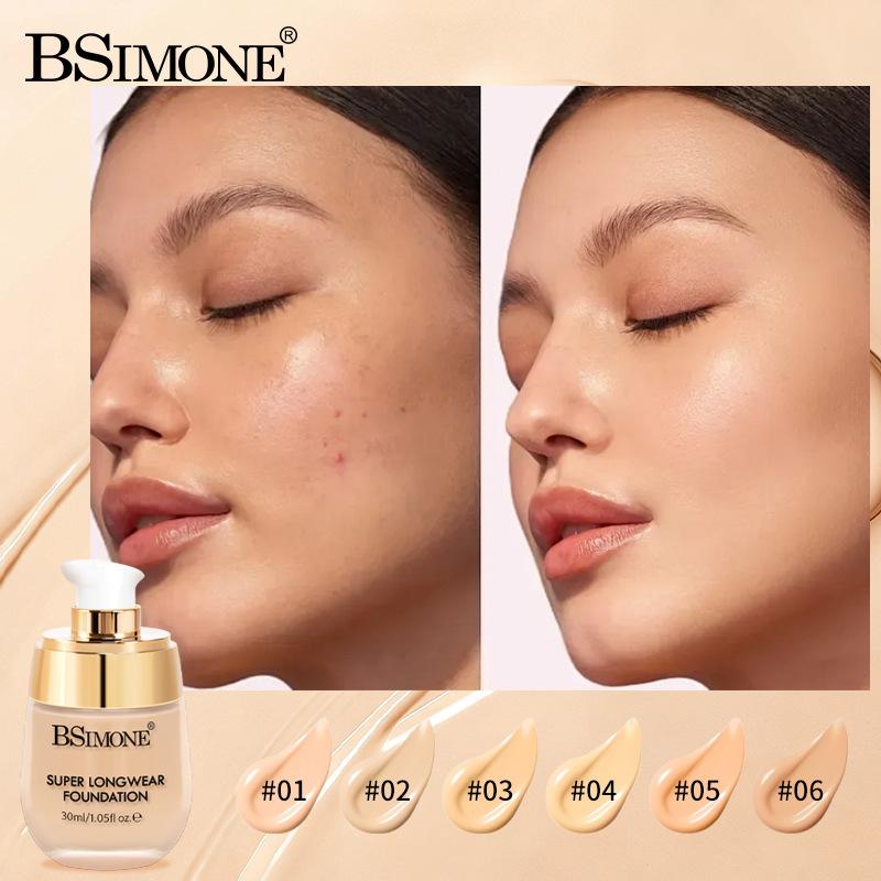 Langanhaltende Öl-Kontroll-Foundation für trockene Haut Nicht klumpende Creme Haut BB Cream Wasserdicht Schweißresistent Foundation mit hoher Deckkraft