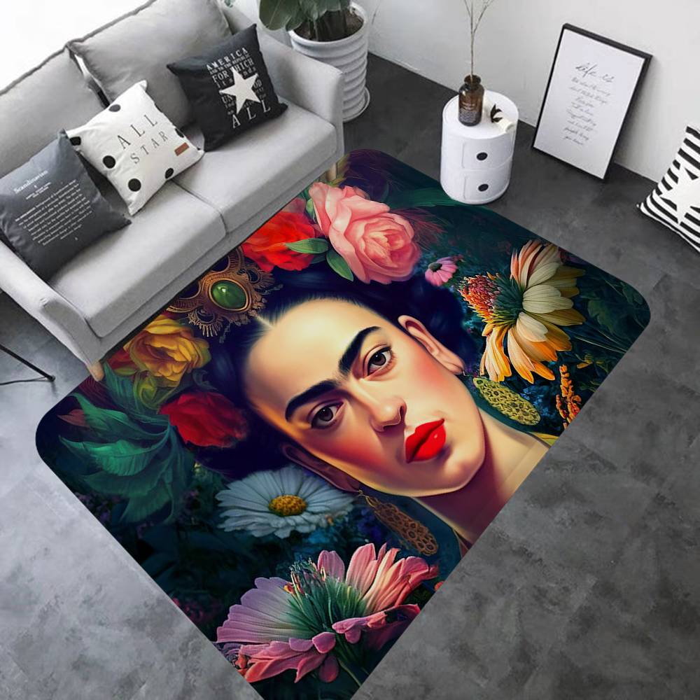 Tappetino Vintage Artista F-Frida K-Kahlo Stanza dei Bambini Decorazione Camera da Letto Balcone Tappetino Antiscivolo Tappetino Ingresso Tappeto