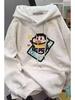 Cozy Plus Size Fleece Sweatshirt - Japanese Cartoon Style, Hooded & Warm for Autumn/Winter.