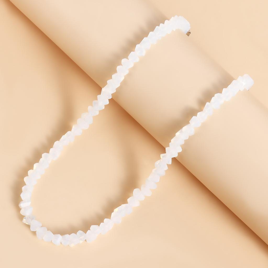 Mulit-Cut Glass Crystal Irregular Beads Choker Necklace for Women Transparent Vintage Korean Collarbone Collar Neck Jewelry