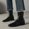Soft leather version~ Maillard style thick heel short boots women's single boots leather boots high heels Martin boots thin boots women